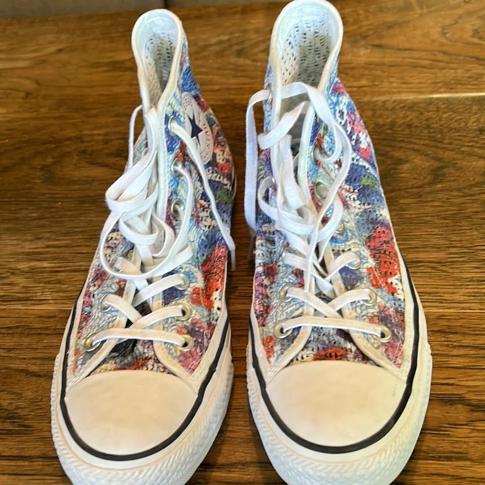 🐸❤️2 Time HP❤️🐸Converse Crocheter Hi-top Spray Paint Shoes - Picture 5 of 6
